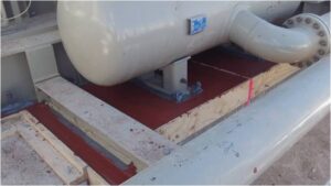 CHOCKFAST® RED HF EPOXY GROUT installed around a Gas Compressor min