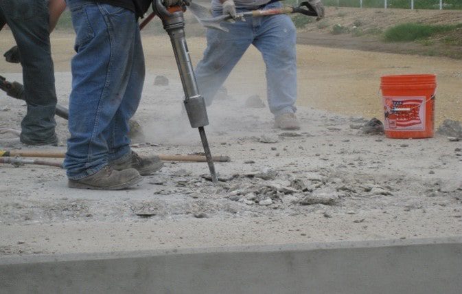 Concrete foundation chipped and abraded