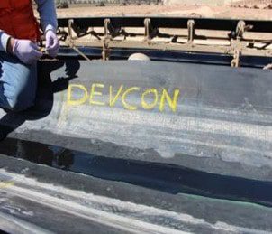 Devcon R Flex Belt Repair Provides 3X Durability vs Competitive Material Belt after Devcon R Flex application