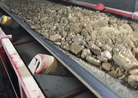 Devcon R Flex Limestone transported via conveyor belt