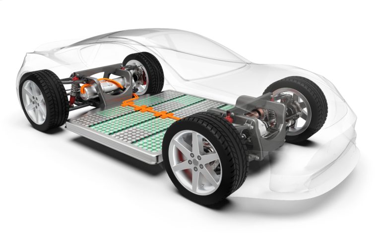 EV with battery x ray vehicle chassis