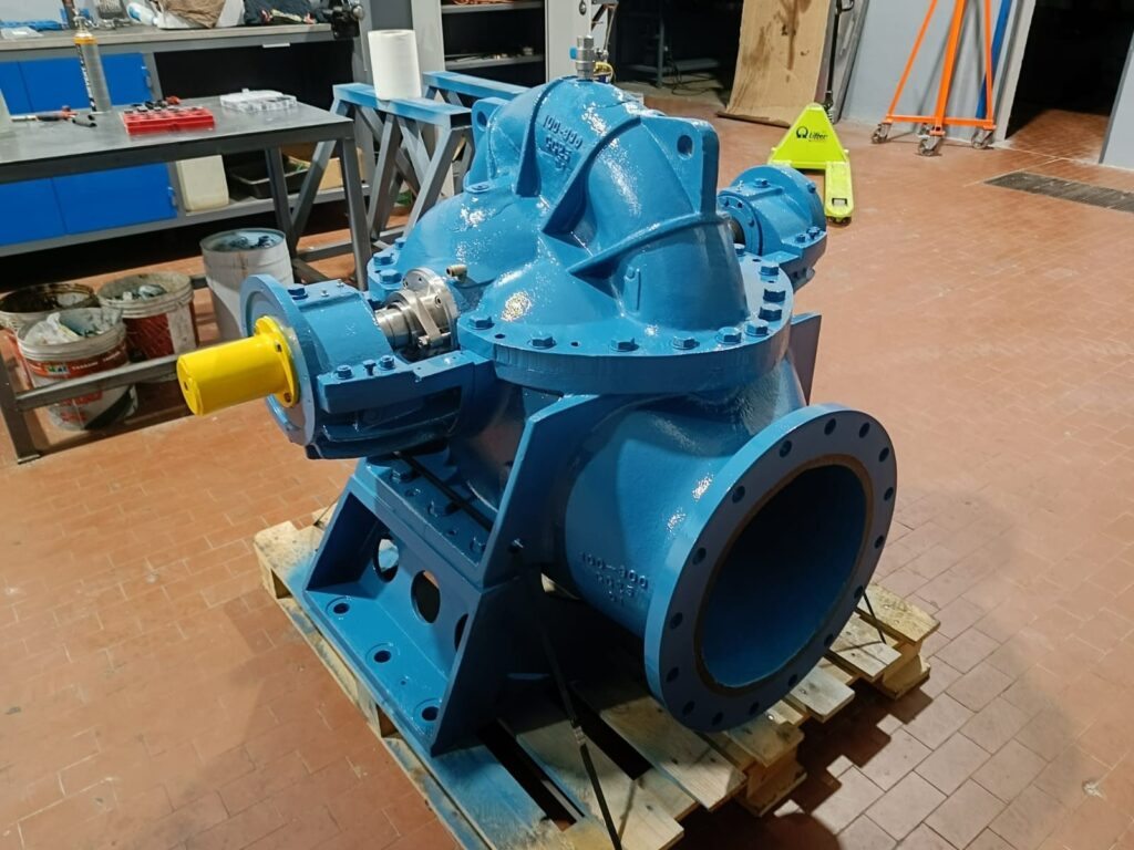 Pump and housing assembled and ready to go