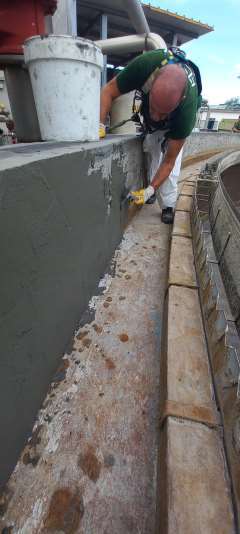 Special concrete being rebuilt