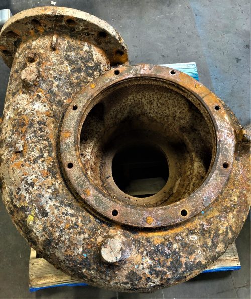 Untreated Unprepped Pump wear impacting industrial equipment